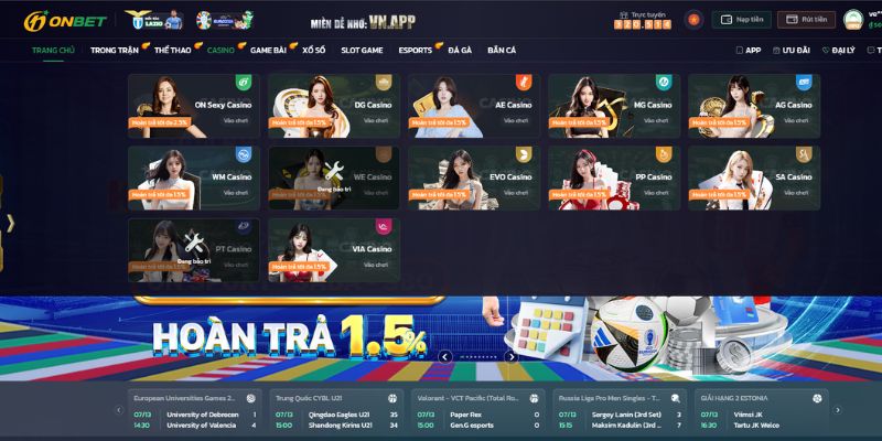 Casino ONBET - Sảnh game bài đổi thưởng giải trí đỉnh cao